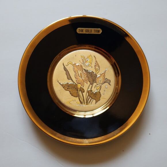 Art of Chokin 24k gold trim Japanese plate - Picture 2 of 5